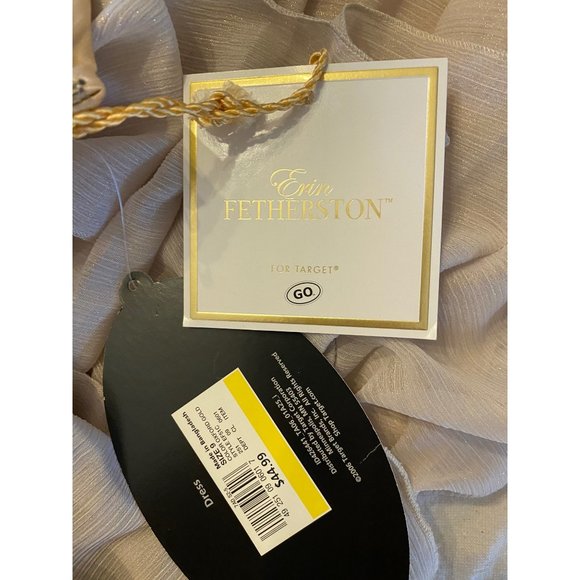 Nwt Erin Fetherston for Target Gold Tiered Ruffle Dress Juniors 9 - Picture 6 of 9